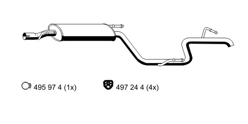 Silencioso trasero para Mercedes Vito  (638)
