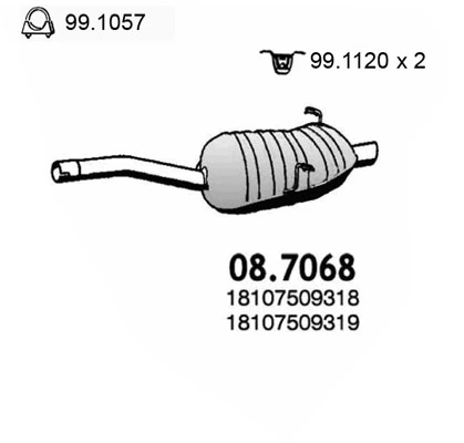 Silenciador trasero para BMW 3 E46