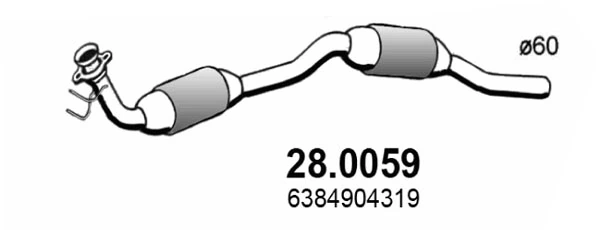 Convertidor catalítico para Mercedes V  (638)