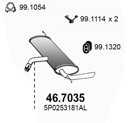 Silenciador trasero para Seat Altea 5P1