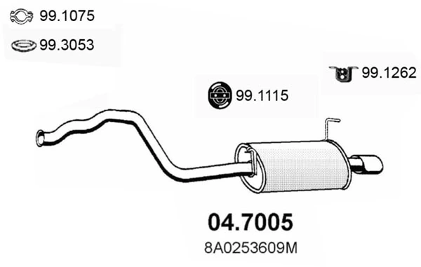 Silencioso trasero Audi 80  (1991-1996)