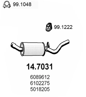 Silenciador trasero para Ford Escort III GAA, AWA, ABFT, AVA