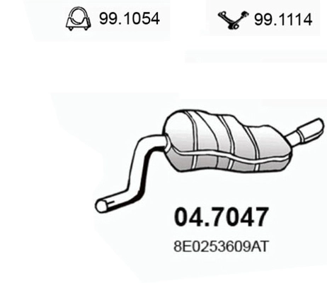 Silenciador trasero para Audi A4 8EC