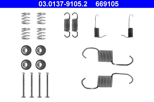 Juego de montaje, zapatas de freno traseras para Mitsubishi L 200 (K4T)