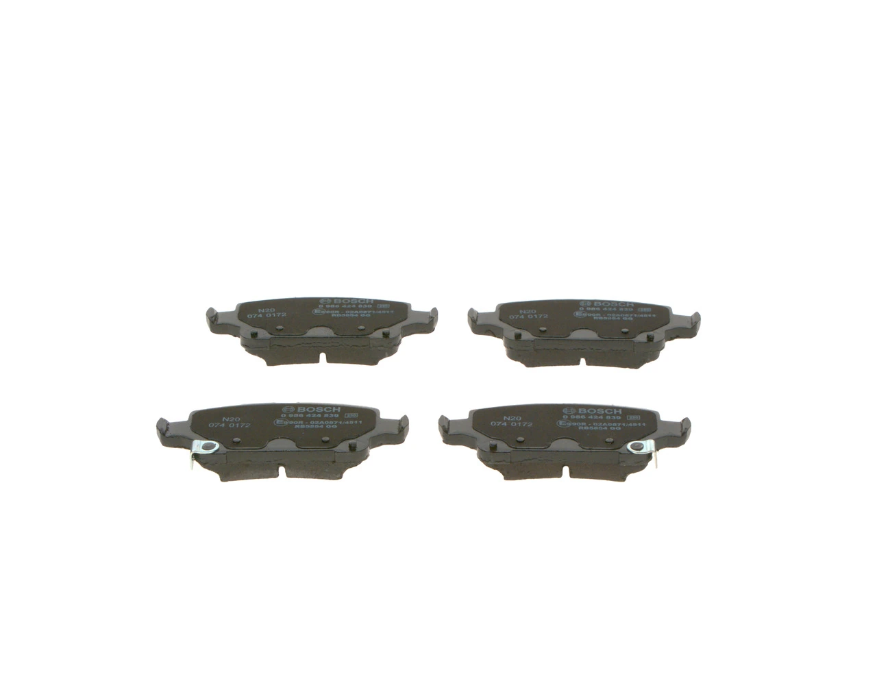 0986424839 Bosch Pastillas freno traseras