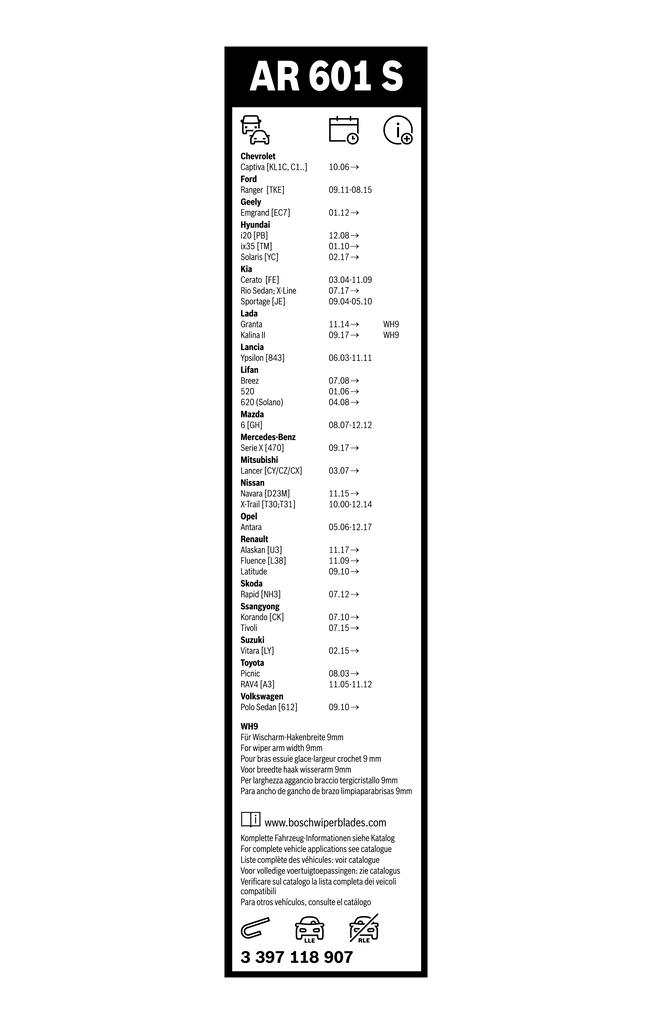 Escobillas delanteras Mazda 2 I hatchback (DY) (2003 - 2007) precio, desde 26,95 EUR
