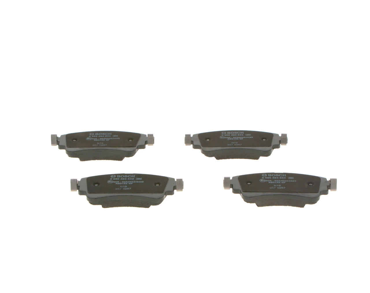 Pastillas de freno traseras 0986494833 Bosch