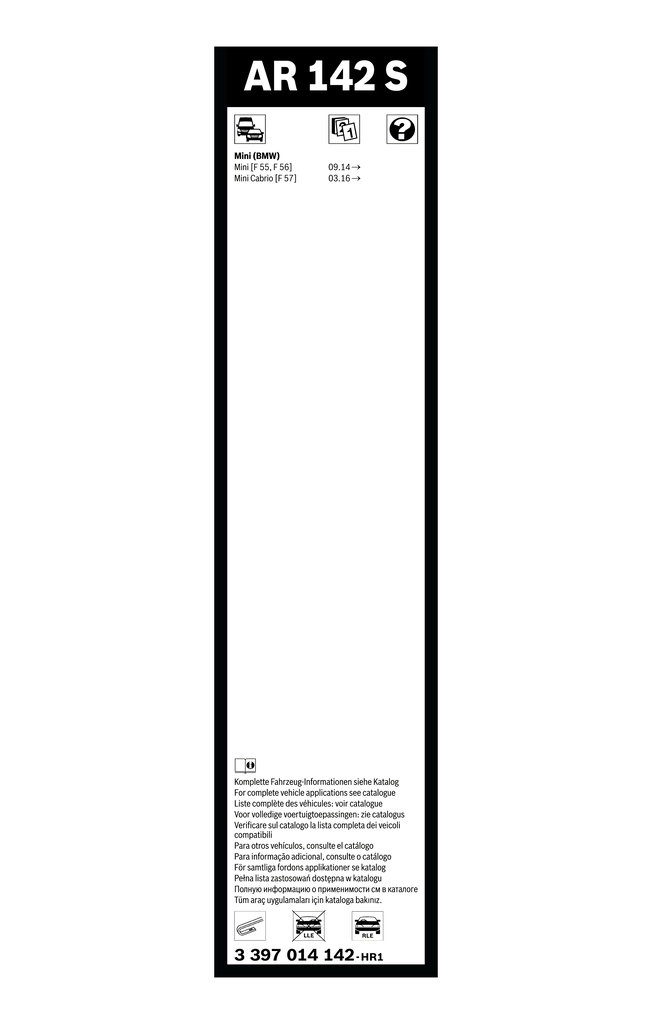 Comprar 3397118321 Bosch Juego de escobillas de luna delantera, 2 piezas