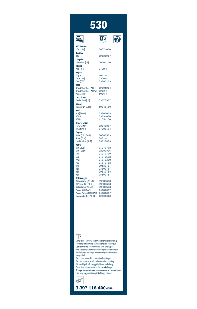 Juego de limpiaparabrisas de luna delantera, 2 piezas Honda Accord 6 CG