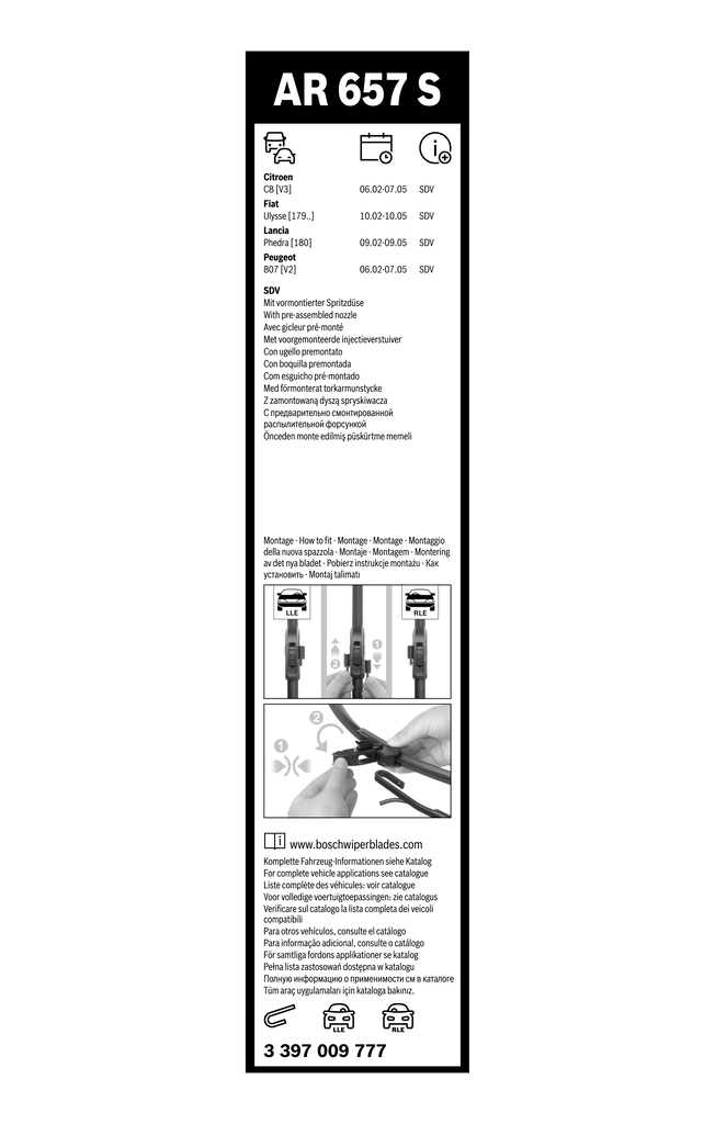 Comprar 3397009777 Bosch Juego de gomas del limpiaparabrisas