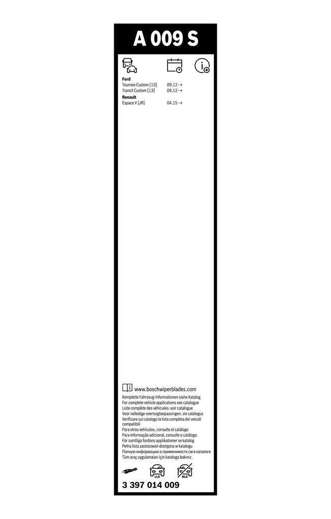 Escobillas delanteras Bosch 3397014009 precio, desde 27,74 EUR