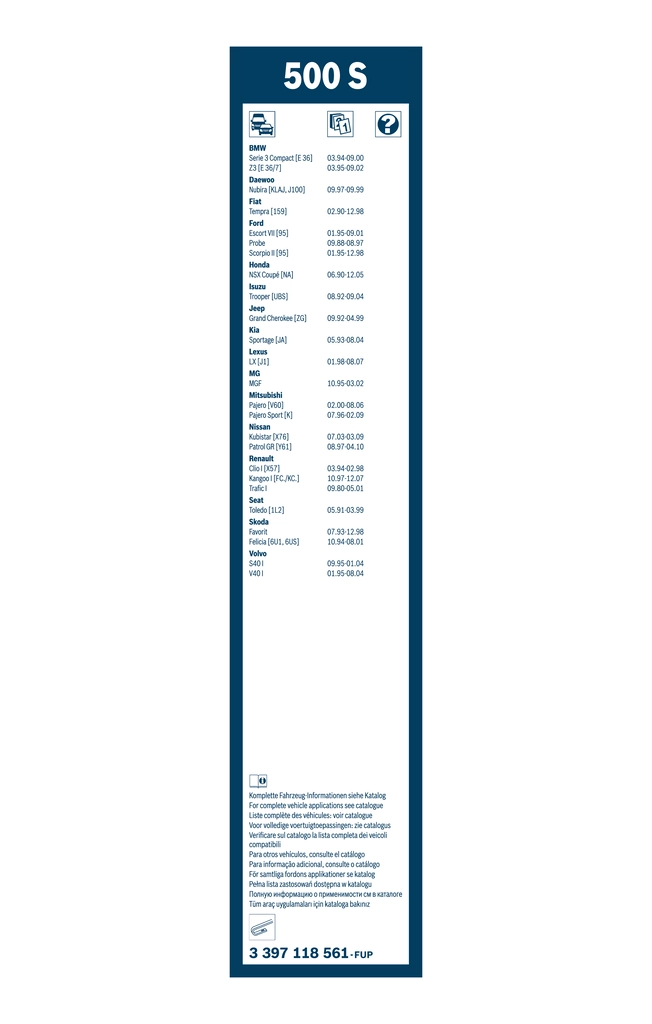 Juego de limpiaparabrisas de luna delantera, 2 piezas Jeep Grand Cherokee 1 Z