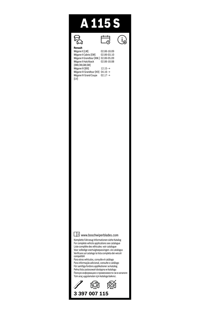 Comprar Juego de escobillas limpiaparabrisas delanteras, 2 piezas Renault Megane II LM0, LM1 a bajo precio