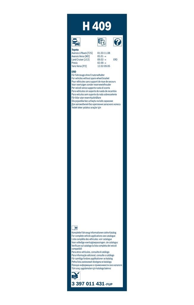 Comprar 3397011431 Bosch Limpiaparabrisas traseros