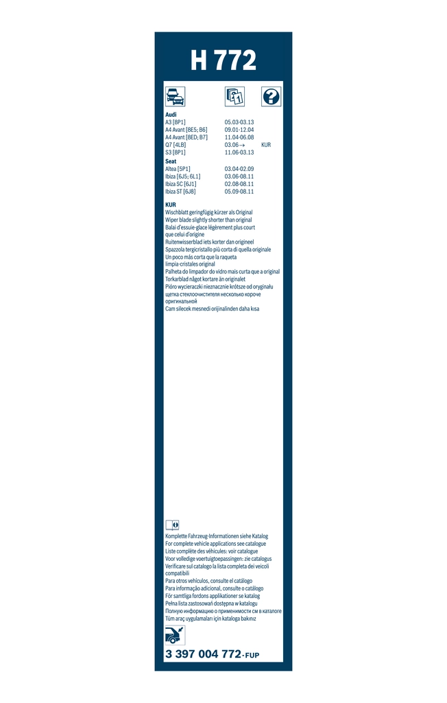 Limpiaparabrisas posterior Bosch 3397004772
