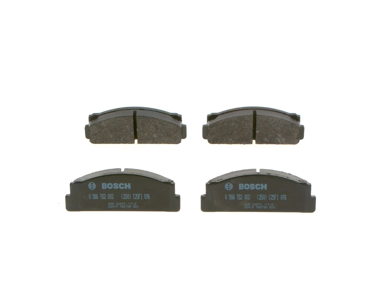 0986TB2002 Bosch Pastillas delanteras