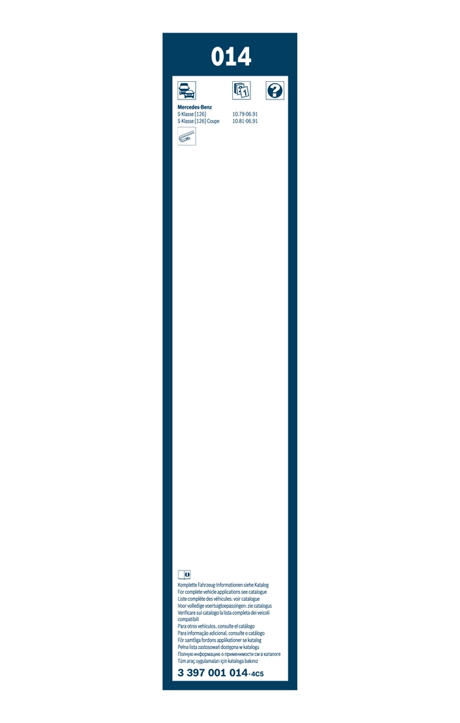 Juego de limpiaparabrisas de luna delantera, 2 piezas Mercedes S W126