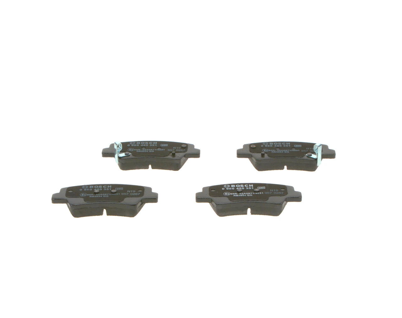 0986495351 Bosch Pastillas freno traseras