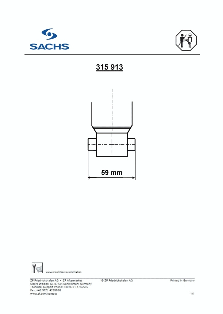 315913 Sachs Amortiguadores posteriores