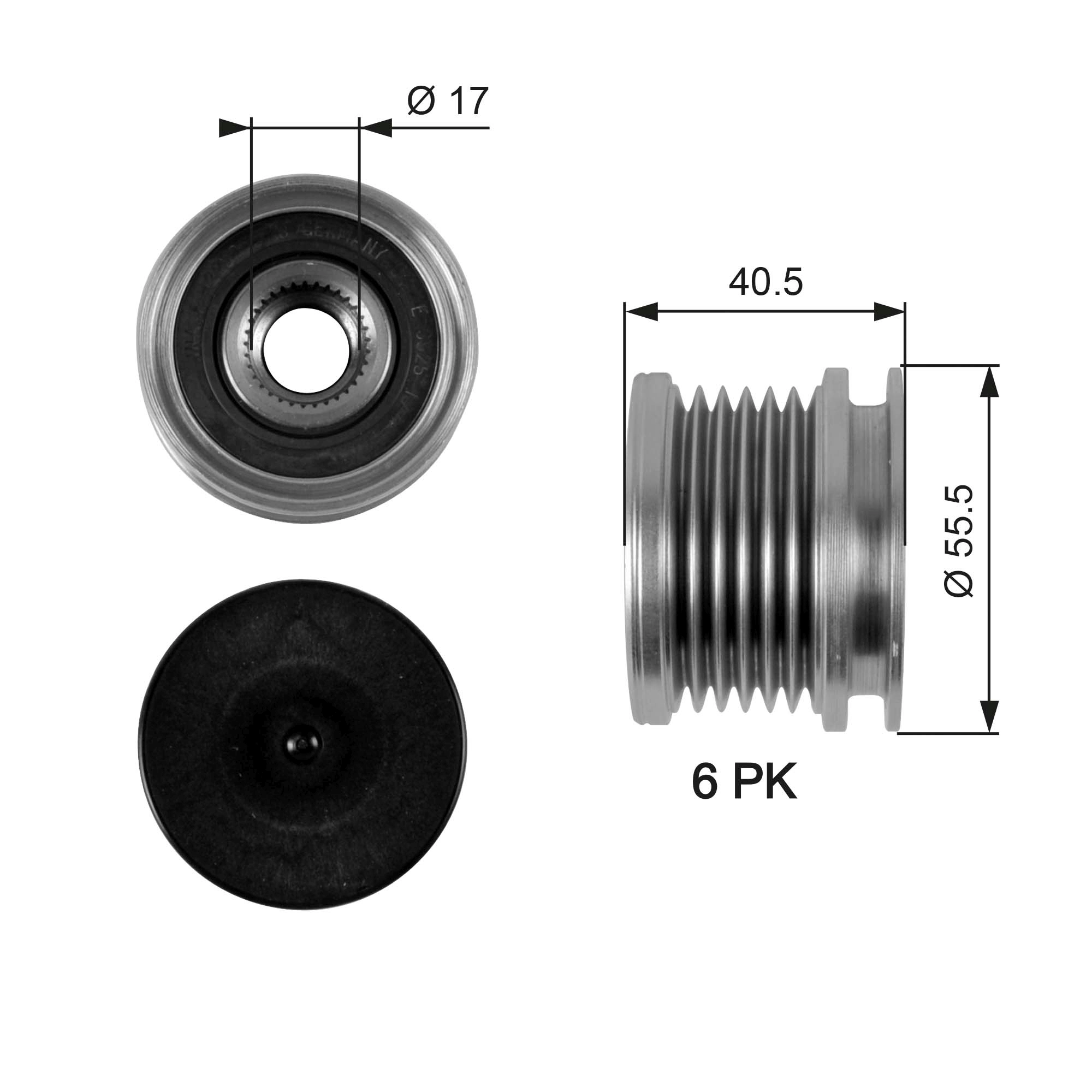 Rueda libre alternador  para Volkswagen Passat B2 32B