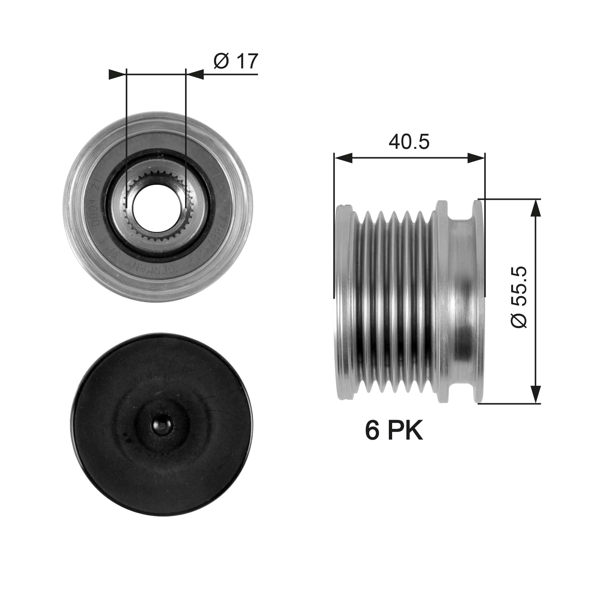 Rueda libre alternador  para Audi Q5  8RB