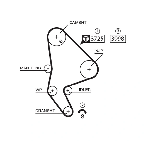 Correa distribucion Peugeot 206 2E, K