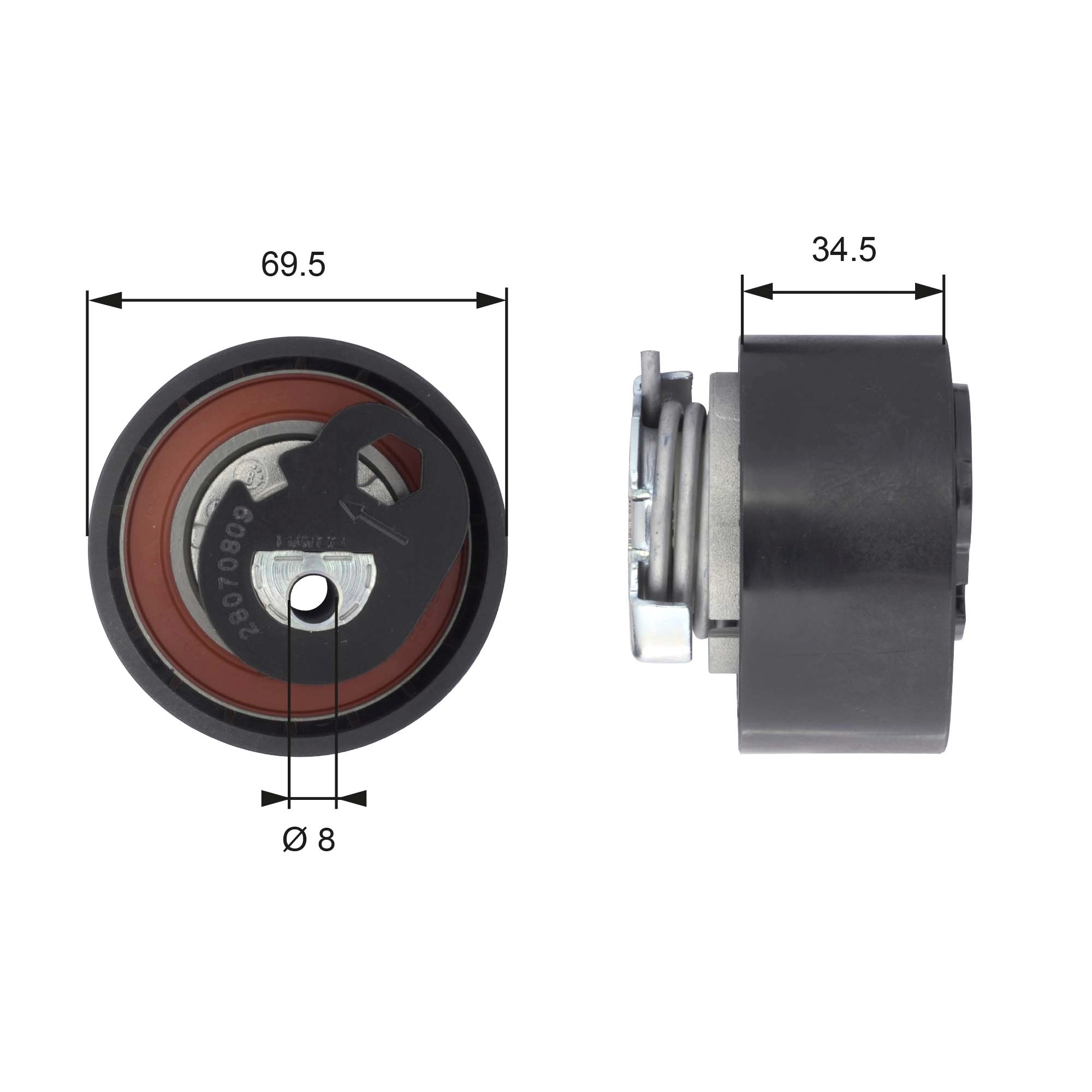 Rodillo tensor de la correa de distribución FW9Q6K254BA LAND ROVER