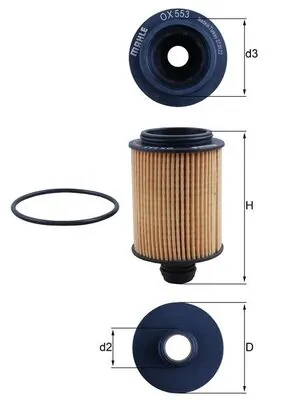 OX553D Mahle Original Filtro aceite