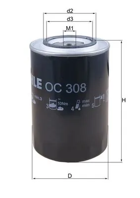 OC308 Mahle Original Filtro aceite
