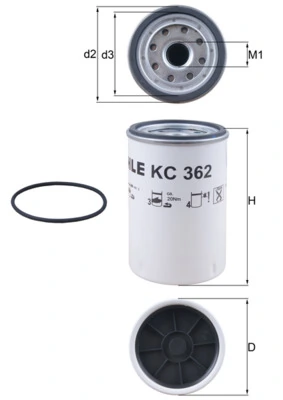 KC362D Mahle Original Filtro de gasolina