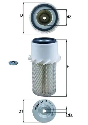 LX13 Mahle Original Filtro de aire de motor