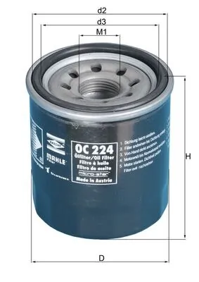 Filtro de aceite MAHLE OC224
