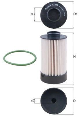 Filtro de combustible MAHLE KX340D
