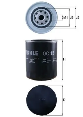 Filtro de aceite Mahle Original OC15 precio, desde 8,24 EUR