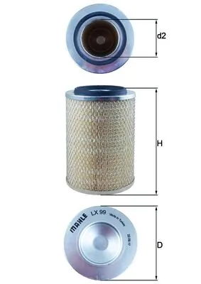 LX99 Mahle Original Filtro de aire de motor
