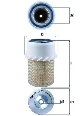 LX730 Mahle Original Filtro de aire de motor