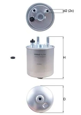 KL639D Mahle Original Filtro de gasolina