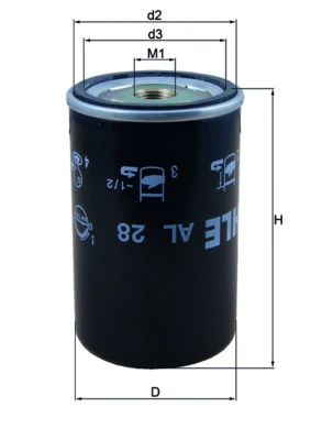 AL28 Mahle Original Filtro del desecador de aire (separador de agua y aceite) (camión)