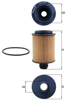 OX559D Mahle Original Filtro aceite