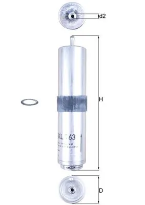 KL763D Mahle Original Filtro de gasolina
