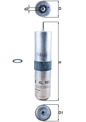 KL983D Mahle Original Filtro de gasolina