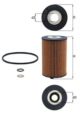 OX1158D Mahle Original Filtro aceite