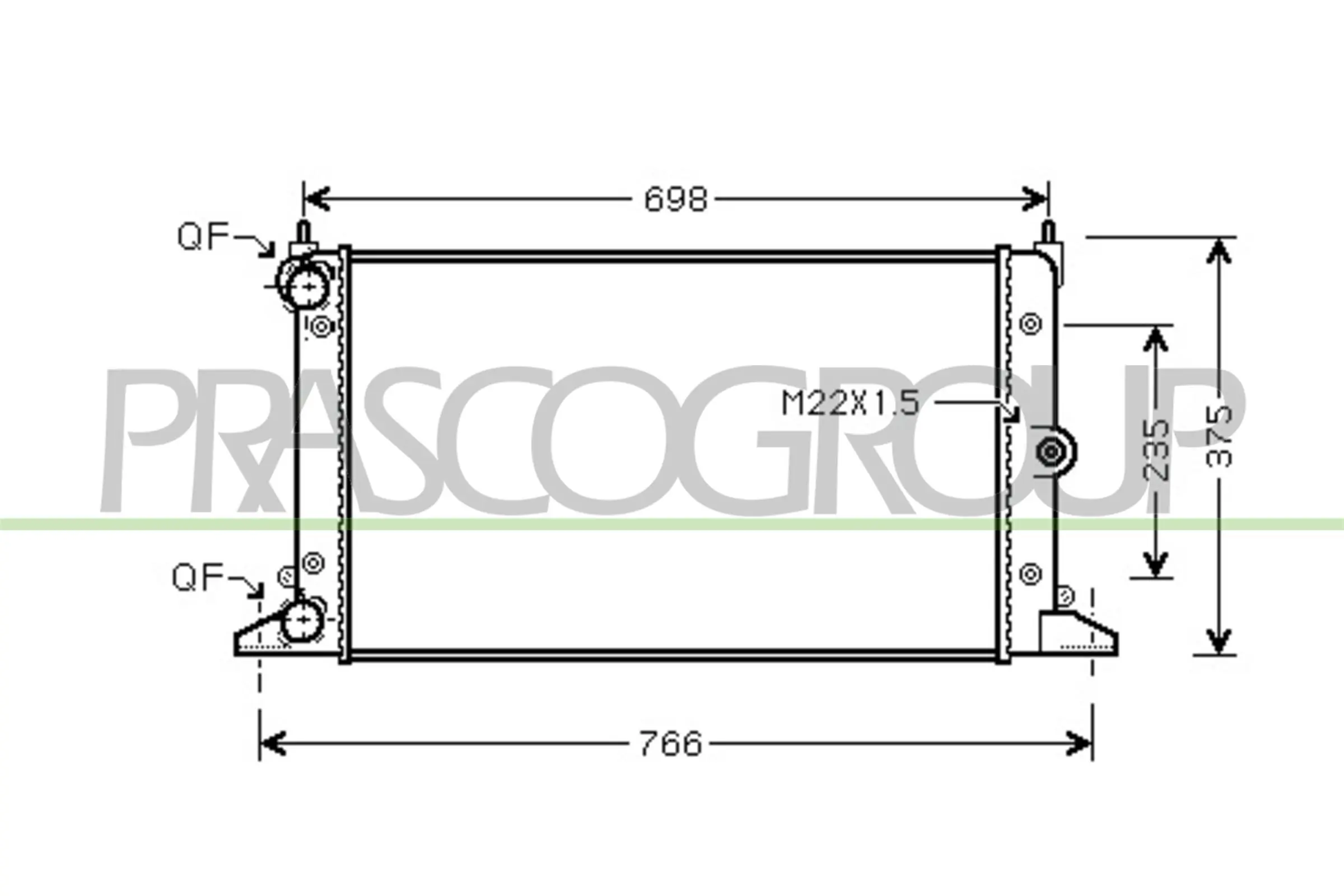 Radiador para Volkswagen Sharan 7M8, 7M9, 7M6