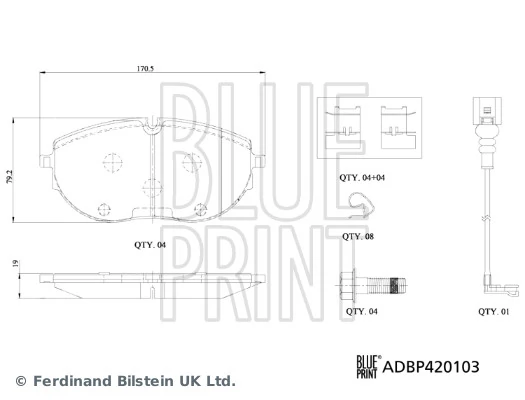 ADBP420103 Blue Print Pastillas delanteras