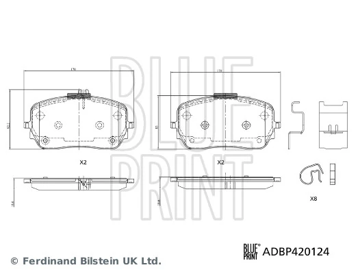ADBP420124 Blue Print Pastillas delanteras