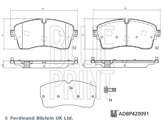 Pastillas delanteras para Land Rover Range Rover EVOQUE L551