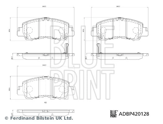 ADBP420128 Blue Print Pastillas delanteras