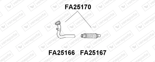Tubo flexible de escape para Fiat Tipo 160