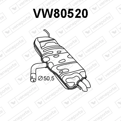 Silencioso trasero para Volkswagen Touran I (1T1, 1T2)