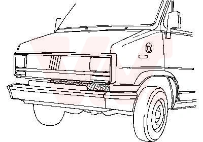 Soporte de radiador completo (panel de montaje para foco) Fiat Ducato I (1982-1990)